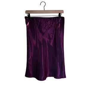 VINTAGE SWAT Y2K metallic party festival deep purple knee length skirt XL